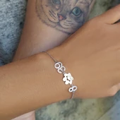 925 Ayar Gümüş Kişiye Özel İsim ve Rakamlı Pati Bileklik thumbnail 4