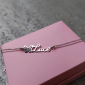 925 Ayar Gümüş Kişiye Özel İsimli Kelebek Bileklik thumbnail 7