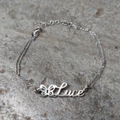 925 Ayar Gümüş Kişiye Özel İsimli Kelebek Bileklik thumbnail 6