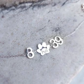 925 Ayar Gümüş Kişiye Özel İsim ve Rakamlı Pati Bileklik thumbnail 2