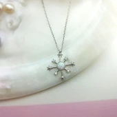 925 Ayar Gümüş Opal Taşlı Kutup Yıldızı Kolye thumbnail 7