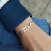 925 Ayar Gümüş Kişiye Özel İsimli Kelebek Bileklik thumbnail 8
