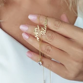 925 Ayar Gümüş İki İsimli ve Kalp Taşlı Kolye thumbnail 2