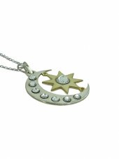 Soy Luna Özel Tasarım Ay ve Güneş Gümüş 925 Ayar Kolye - 4