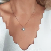 925 Ayar Gümüş Beyaz Opal Taşlı Göz Kolye thumbnail 7