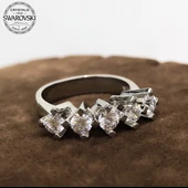 Yeni Orijinal Swarovski Beştaş Prenses Tacı Gümüş Yüzük thumbnail 4