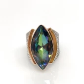 Mistik Topaz Taş Mekik El Üretim Gümüş Otantik Yüzük thumbnail 3