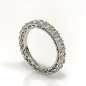 Tek Sıra Taşlı Tamtur Beyaz Altın Model Gümüş Yüzük thumbnail 1