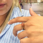 El Üretim Doğal Yıldız Taş Otantik Gümüş Yüzük - 2