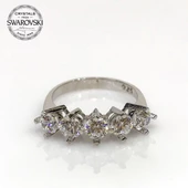 Orijinal Swarovski Beştaş  Altın Model Gümüş Yüzük thumbnail 3