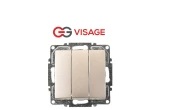 Günsan Visage Ambiance Metalik Bej 3 Lü Anahtar Çerçevesiz - 1