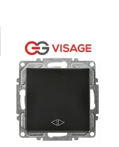 Günsan Visaage Ambiance Metalik Siyah Komütatör Anahtar Çerçevesiz - 1