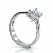 Baget Swarovski 2.00 Carat Taşlı Tektaş Gümüş Yüzük - 1