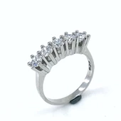 Pırlanta İşçilik Orijinal Swarovski Beştaş Gümüş Yüzük - 2