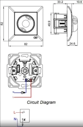 Günsan Visage Beyaz Dimmer Anahtar Çerçevesiz - 3