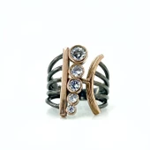 El Üretim Özel Tasarım Zirkon Taşlı Gümüş Yüzük thumbnail 2