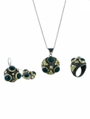 El İşçiliği Yeşim Taş Otantik Özel Tasarım Gümüş Set Takım thumbnail 1