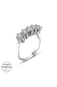 Sertifikalı Swarovski Beş Taş 925 Gümüş Yüzük thumbnail 2