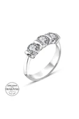 Sertifikalı Swarovski Tria 3 Üç Taş 925 Gümüş Yüzük thumbnail 2