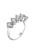 Sertifikalı Swarovski Taş Beştaş 925 Gümüş Yüzük - 1