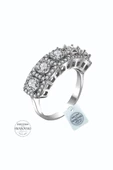 Özel Tasarım Üst Kalite Beş Taş Swarovski Taşlı 925 Gümüş Yüzük thumbnail 2