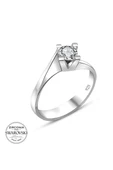 Sertifikalı Swarovski Üst Kalite Tek Taş 925 Gümüş Yüzük thumbnail 2