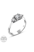 Swarovski Sertifikalı Tria 3 Taş 925 Gümüş Yüzük thumbnail 2