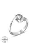 Swarovski Sertifikalı Sarmaşık Tektaş 925 Gümüş Yüzük thumbnail 2