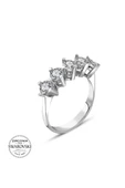 Sertifikalı Swarovski Taşlı Beştaş 925 Gümüş Yüzük thumbnail 2