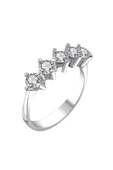 Sertifikalı Swarovski Beş Taş 925 Gümüş Yüzük - 1