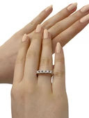 Sertifikalı Swarovski Beş Taş 925 Gümüş Yüzük - 3