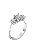 Sertifikalı Swarovski Tria 3 Üç Taş 925 Gümüş Yüzük thumbnail 1