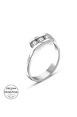 Sertifikalı Swarovski Tria 3 Üç Taş 925 Gümüş Yüzük thumbnail 2
