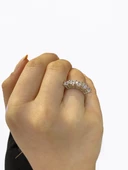 Sertifikalı Swarovski Taşlı  Beş Taş 925 Gümüş Yüzük thumbnail 1