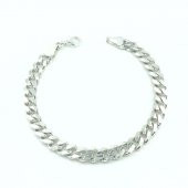Gurmet 8 mm Klasik Gümüş Kalın Zincir Erkek Bileklik - 1