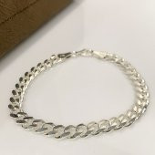 Gurmet 8 mm Klasik Gümüş Kalın Zincir Erkek Bileklik - 2