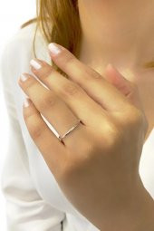 Çok İnce Düz Bombeli Taşsız Spor İthal 925 Gümüş Yüzük thumbnail 2