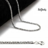 Kral Zinciri Köşeli Gümüş Erkek 60 cm Zincir thumbnail 2