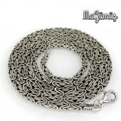 Kral Zinciri Köşeli Gümüş Erkek 60 cm Zincir thumbnail 4