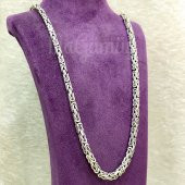 Kral Zinciri Kalın Köşeli Gümüş Erkek Zincir thumbnail 2