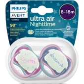 Philips Avent Ultra Air Night Karanlıkta Parlar Gece Emziği 6-18 ay Kız thumbnail 1