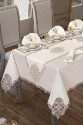 26 Parça Elegant Masa Örtüsü Takımı Krem Silver thumbnail 2