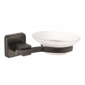 Kare Serisi Paslanmaz Mat Siyah Banyo Cam Katı Sabunluk - 1