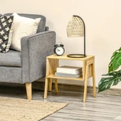 Bambu 2 Katlı Oturma Odası Yatak Odası Komodini Raflı Komodin Sehpa thumbnail 1