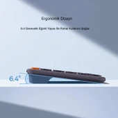 TriLine Baseus Kablosuz Bluetooth 5.0 İngilizce Sessiz Klavye Universal Çoklu Bağlantı 2.4GHz thumbnail 6