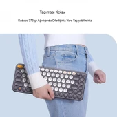 TriLine Baseus Kablosuz Bluetooth 5.0 İngilizce Sessiz Klavye Universal Çoklu Bağlantı 2.4GHz thumbnail 7