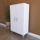 LIJ1500002AACYCA 2 Kapaklı, Ayarlanabilir Raflı Çok Amaçlı Dolap, Mutfak Dolabı, Banyo Dolabı Beyaz, 101x60x30 cm - 12