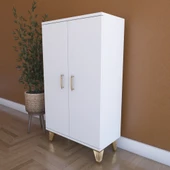 LIJ1500002AACYCA 2 Kapaklı, Ayarlanabilir Raflı Çok Amaçlı Dolap, Mutfak Dolabı, Banyo Dolabı Beyaz, 101x60x30 cm - 8
