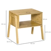 Bambu 2 Katlı Oturma Odası Yatak Odası Komodini Raflı Komodin Sehpa - 5