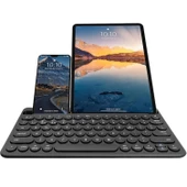 TriLine 78 Yuvarlak Tuşlu İngilizce Bluetooth Tablet Telefon Klavyesi Şarjlı Mini Boy 29x16cm - 1